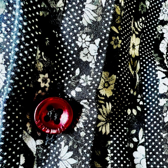 Ted Baker Pashion Men’s Button Down Black w/ Floral Pattern, Flip Cuff, Sz 15.5 - Picture 4 of 7